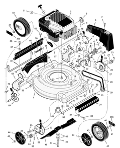 Mower Housing Assembly Diagram and Parts List for 20616X50F 2003 Briggs and Stratton Lawn Mower